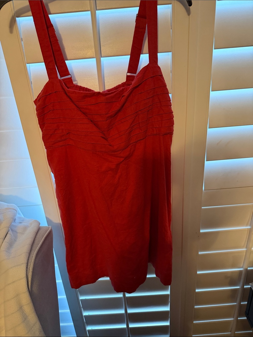 Abercrombie & Fitch Red Strappy Sundress Romper